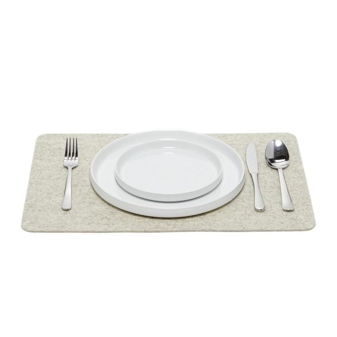 Felt Placemat HEATHER WHITE