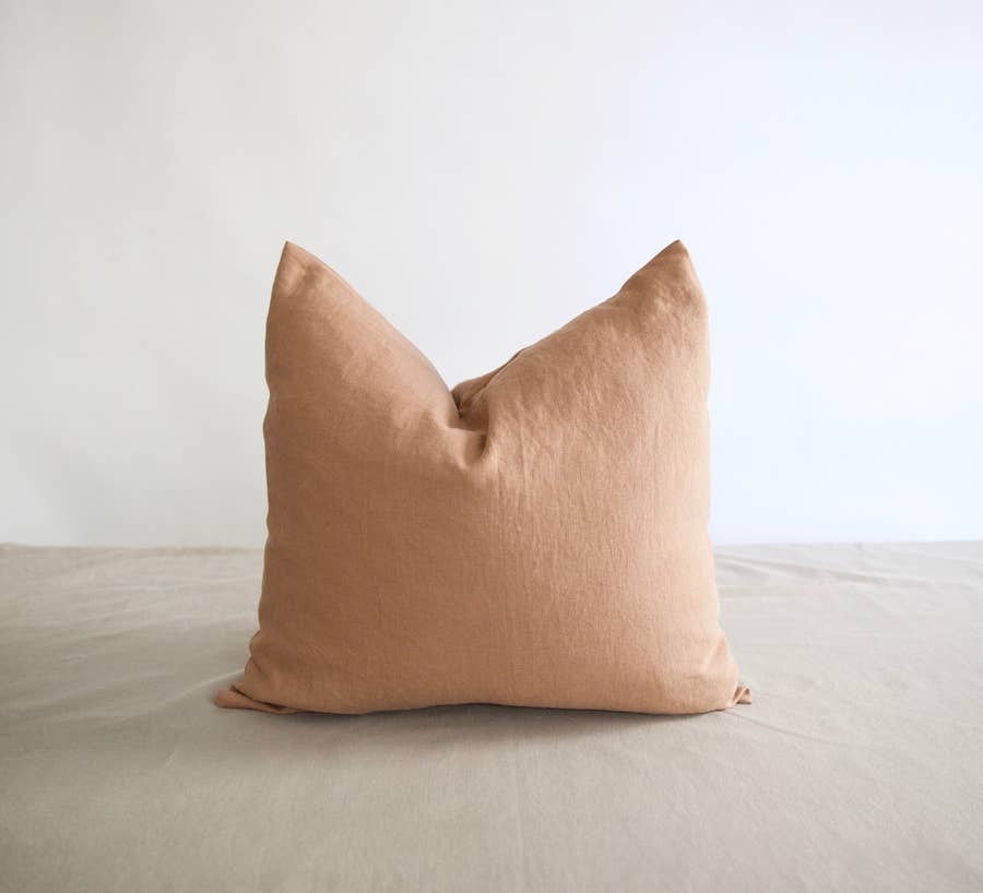Square Washed Linen Pillow - Sand