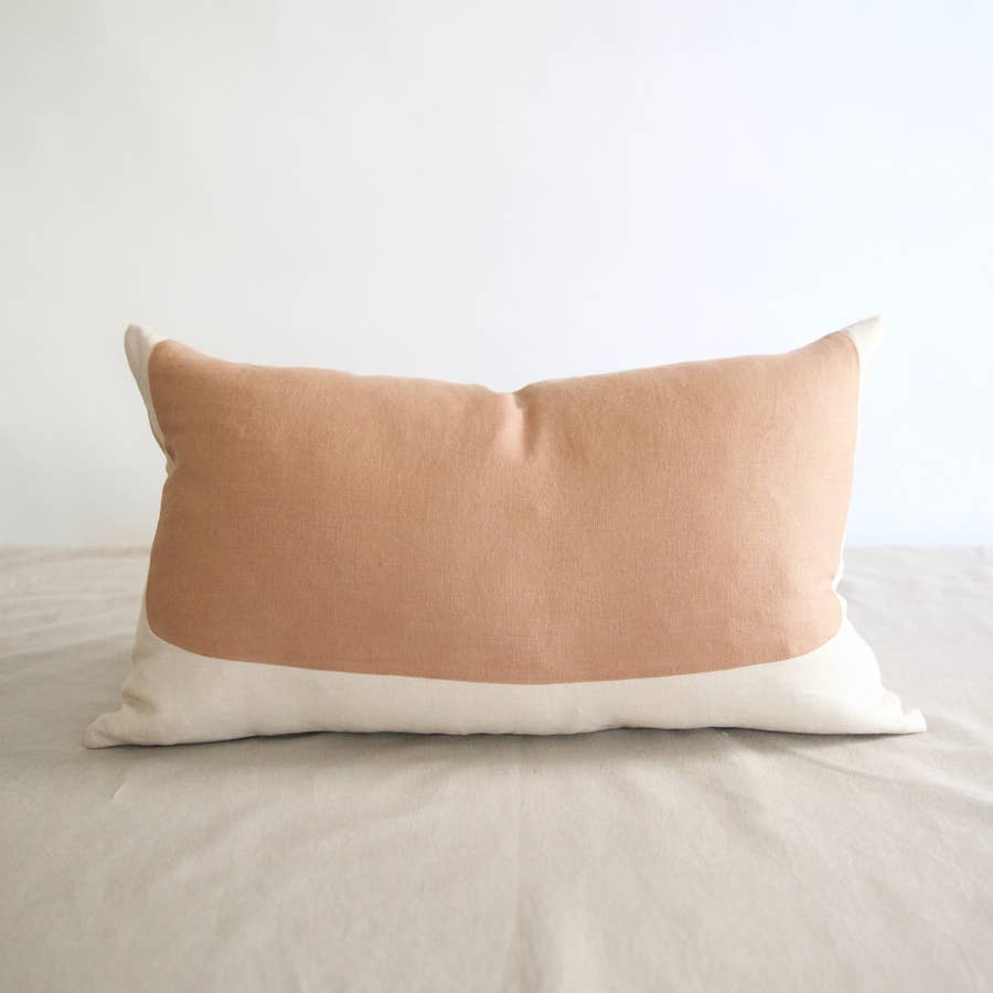Oval Lumbar Linen Pillow