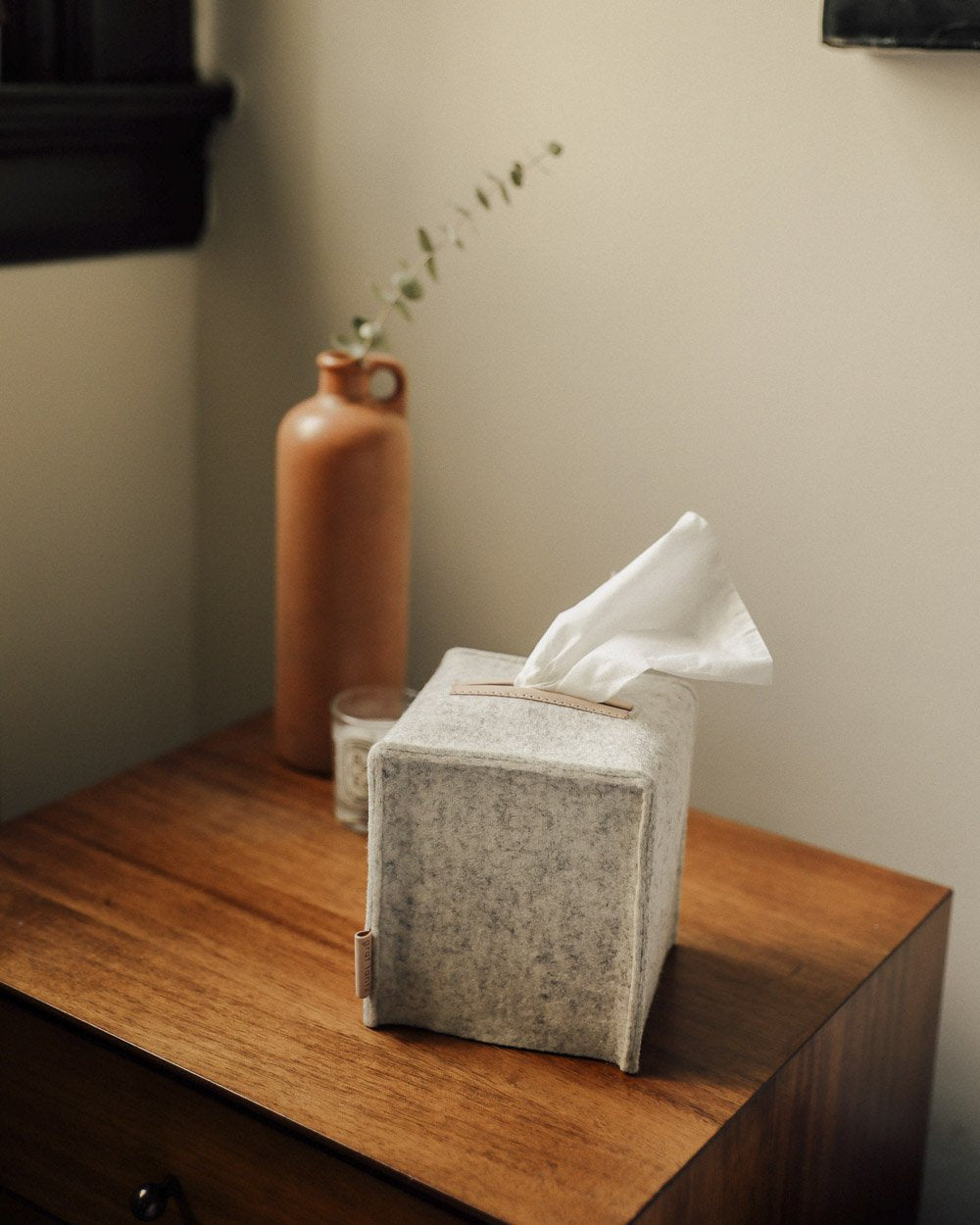 Tissue Box Cover Small - Granite Felt