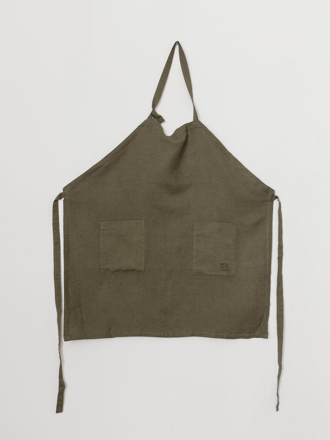 Moku Linen Apron Olive