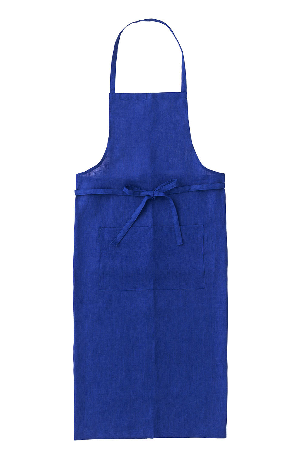 Linen Full Apron in Bleu Adriatique