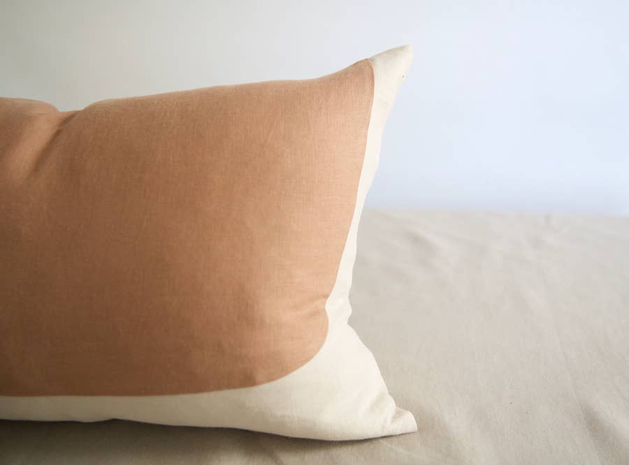 Oval Lumbar Linen Pillow