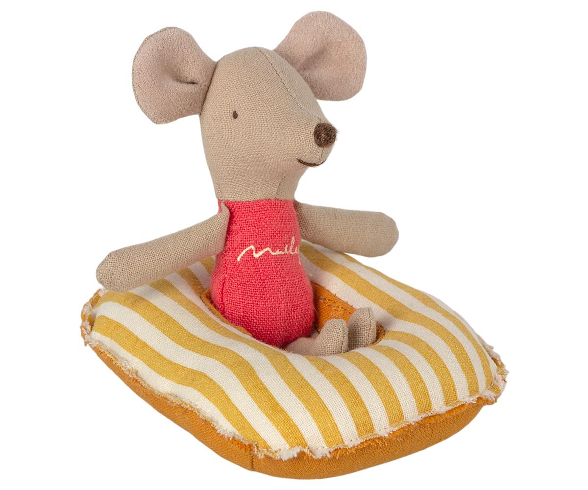 Rubber Boat, Small Mouse  - Yellow Stripe