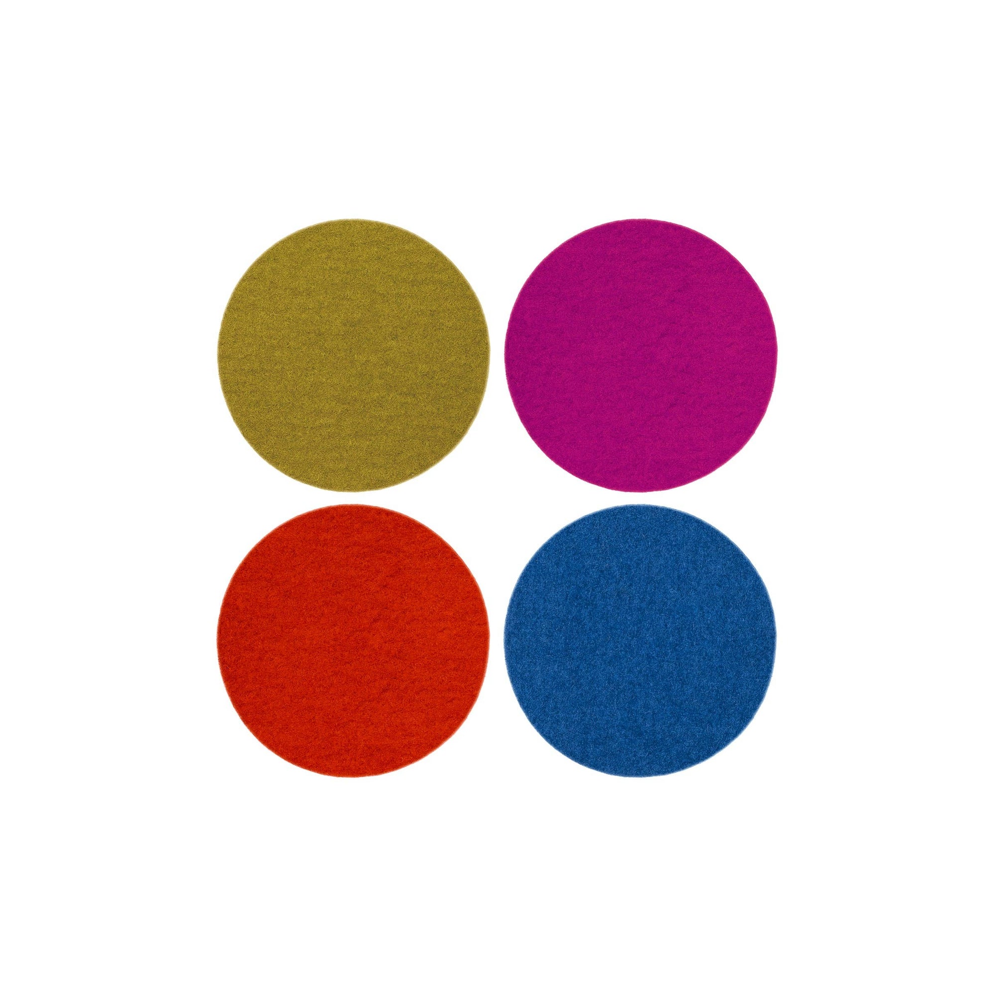 Bierfilzl Merino Wool Felt Round Coaster 4 Pack Electric