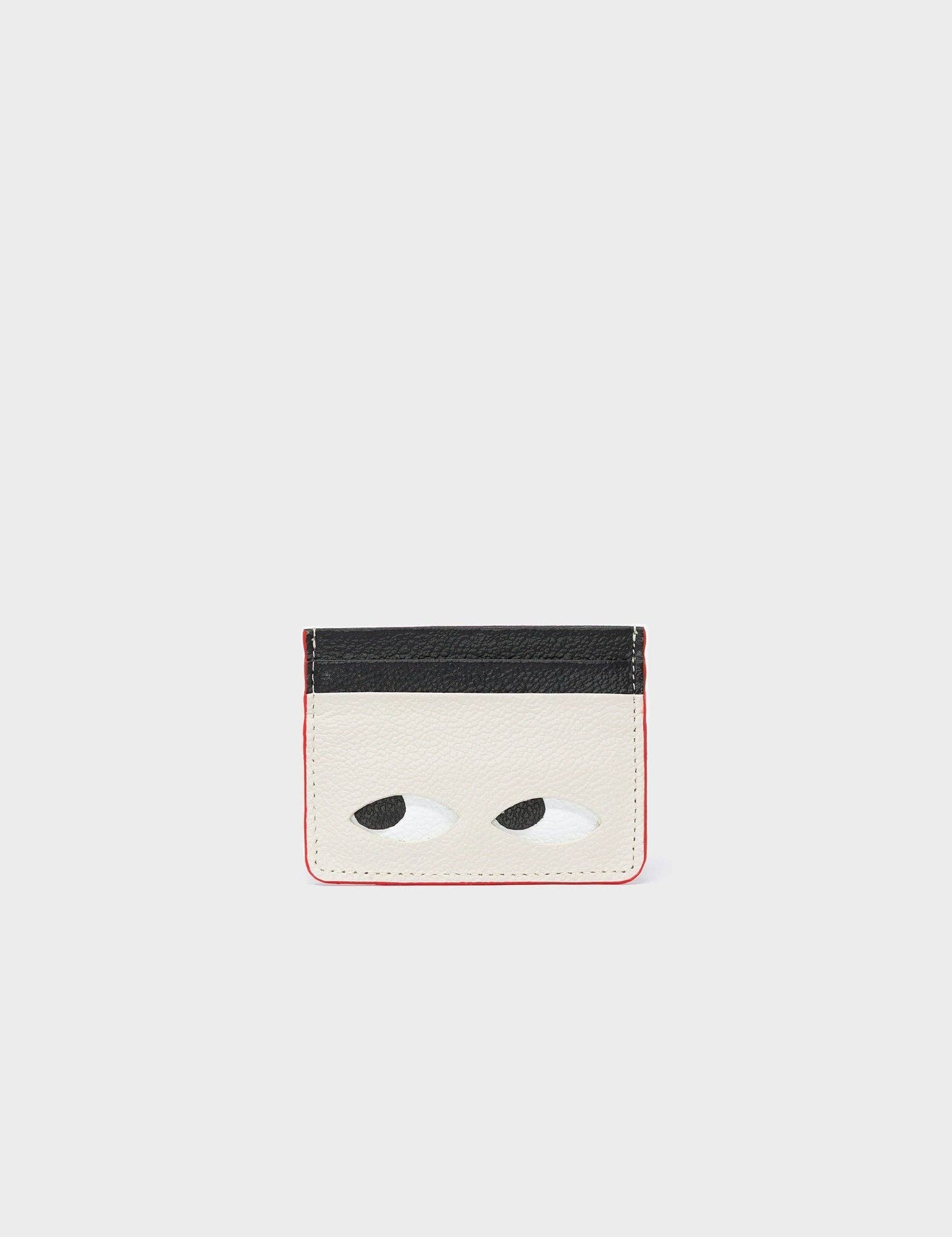 Filium Cream Leather Cardholder - Eyes Engraved