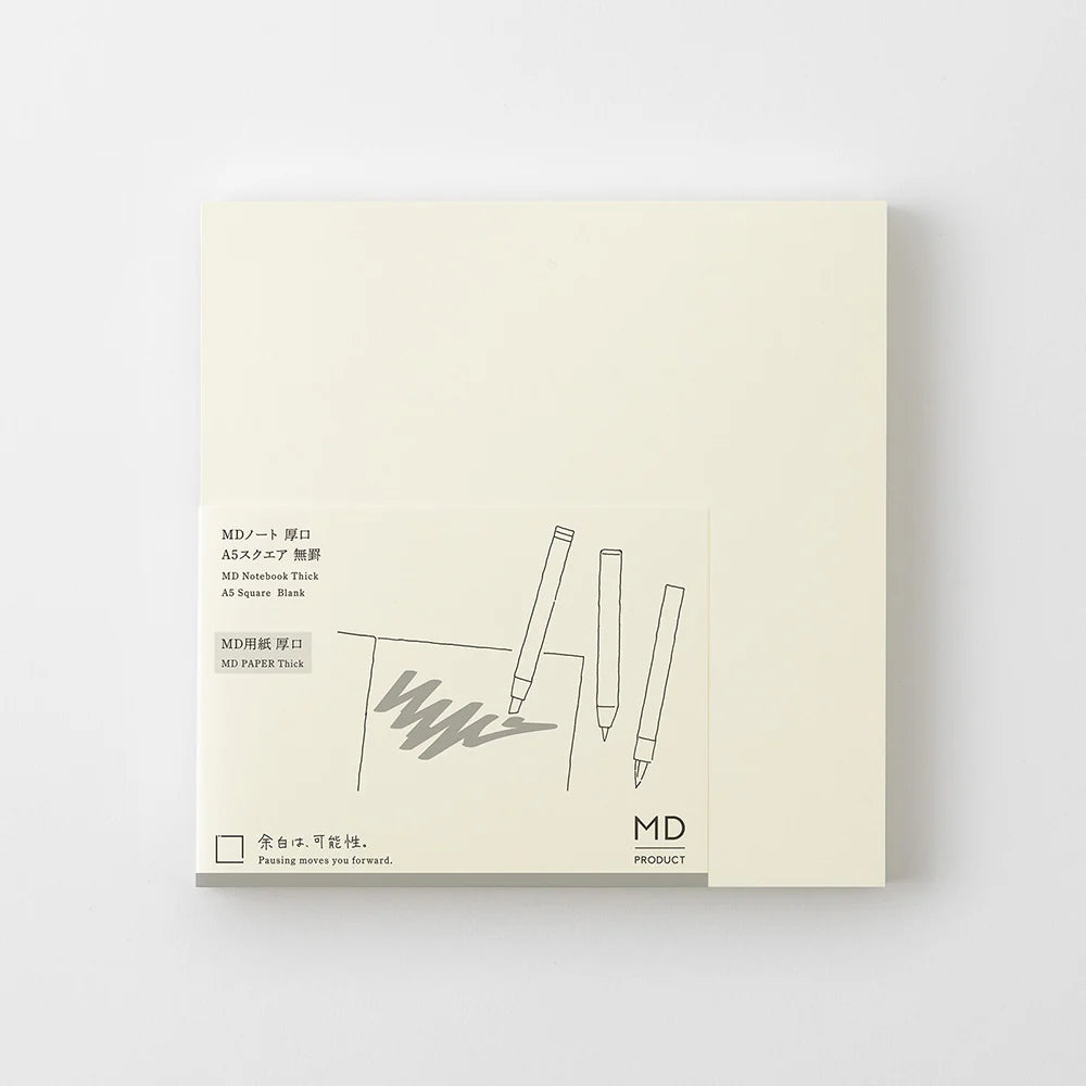 MD A5 THICK Notebook, SQUARE BLANK