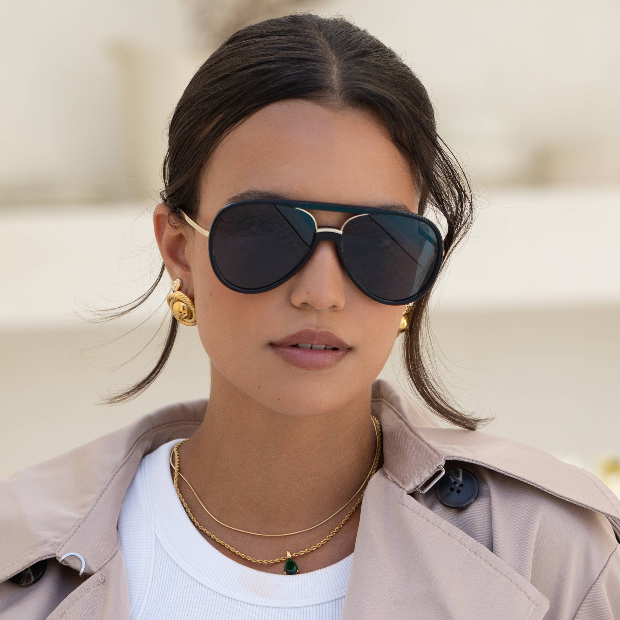 Shay Unisex Aviator Sunglasses