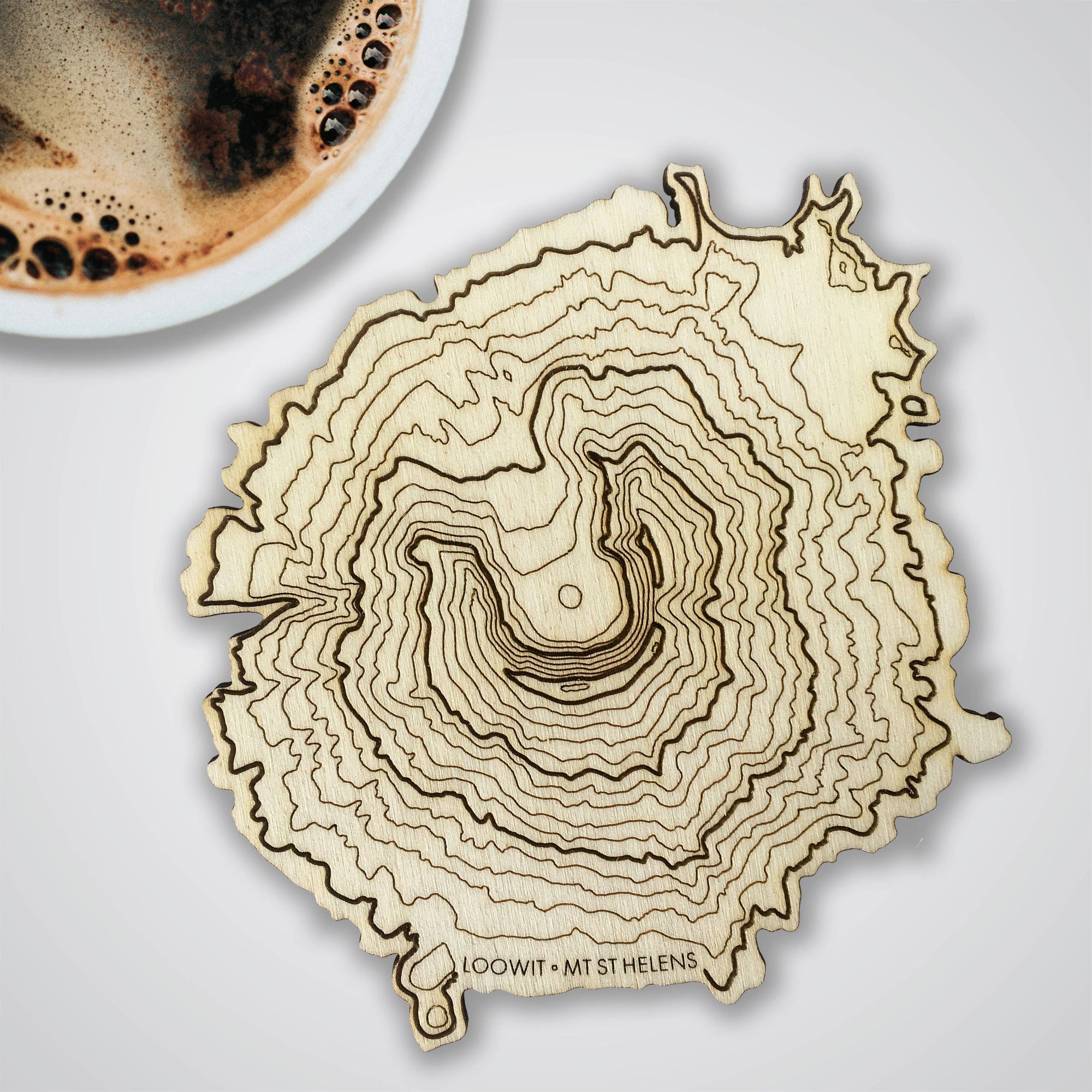 Washington Volcanoes Topography Coasters - Set of 4