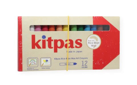 KITPAS RICE BRAN WAX ART CRAYONS 12 COLOS