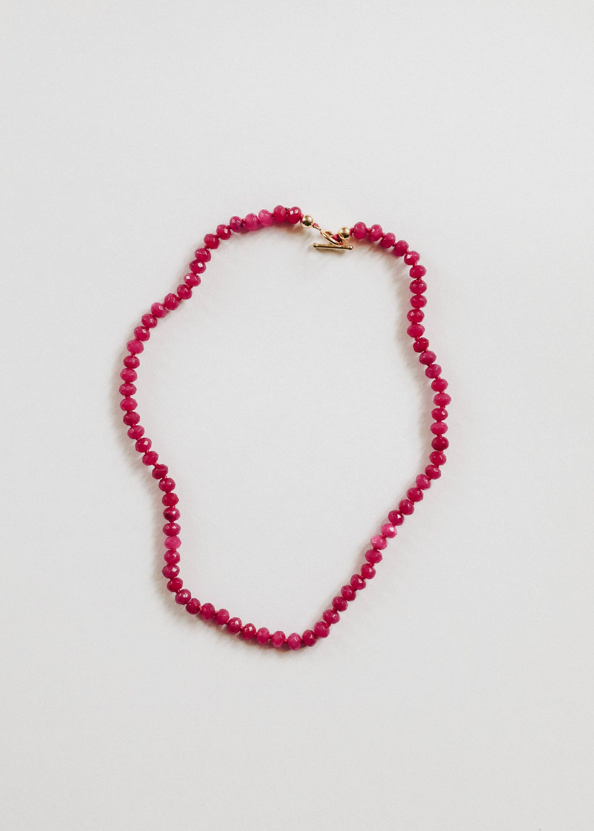 Pink Jade Gemstone Necklace