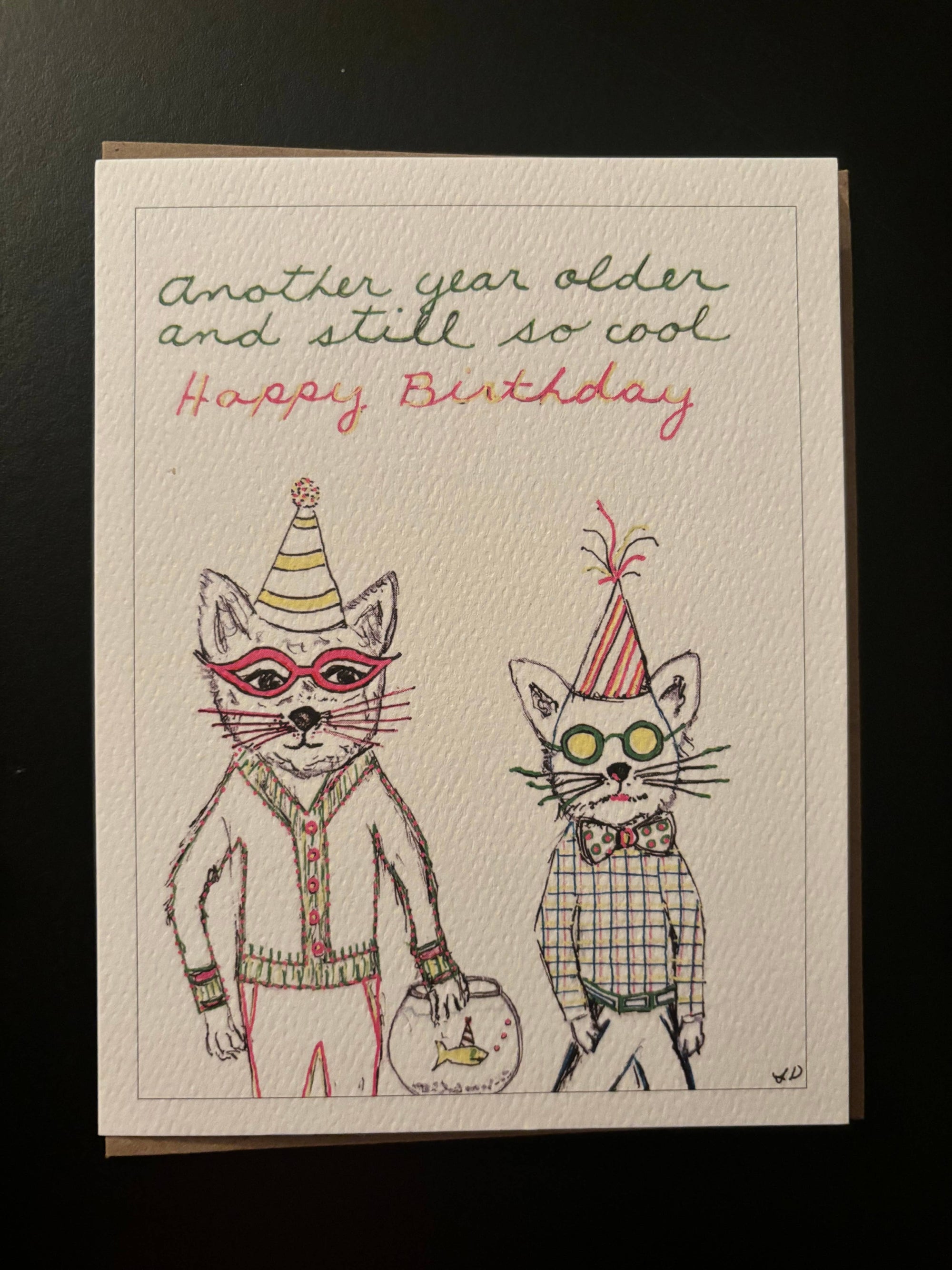 Still so cool happy birthday stylish cat card pet card