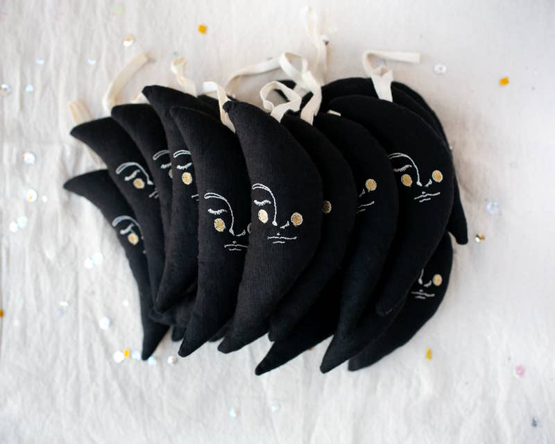 Black/Gold Moon Man - Lavender &amp; Cotton Ornament, Token