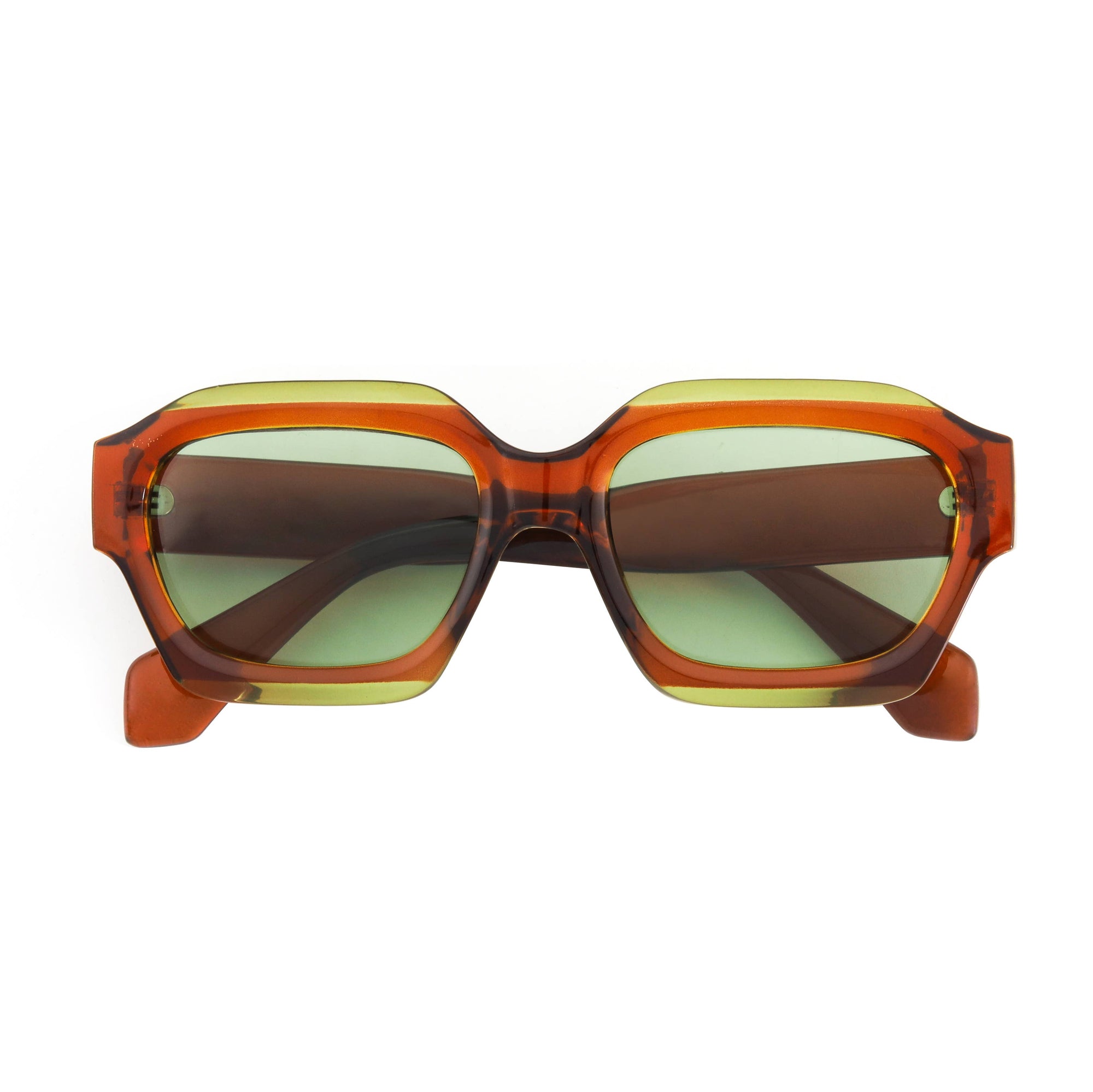 MONA Brown Green Sunglasses | Blue Lense