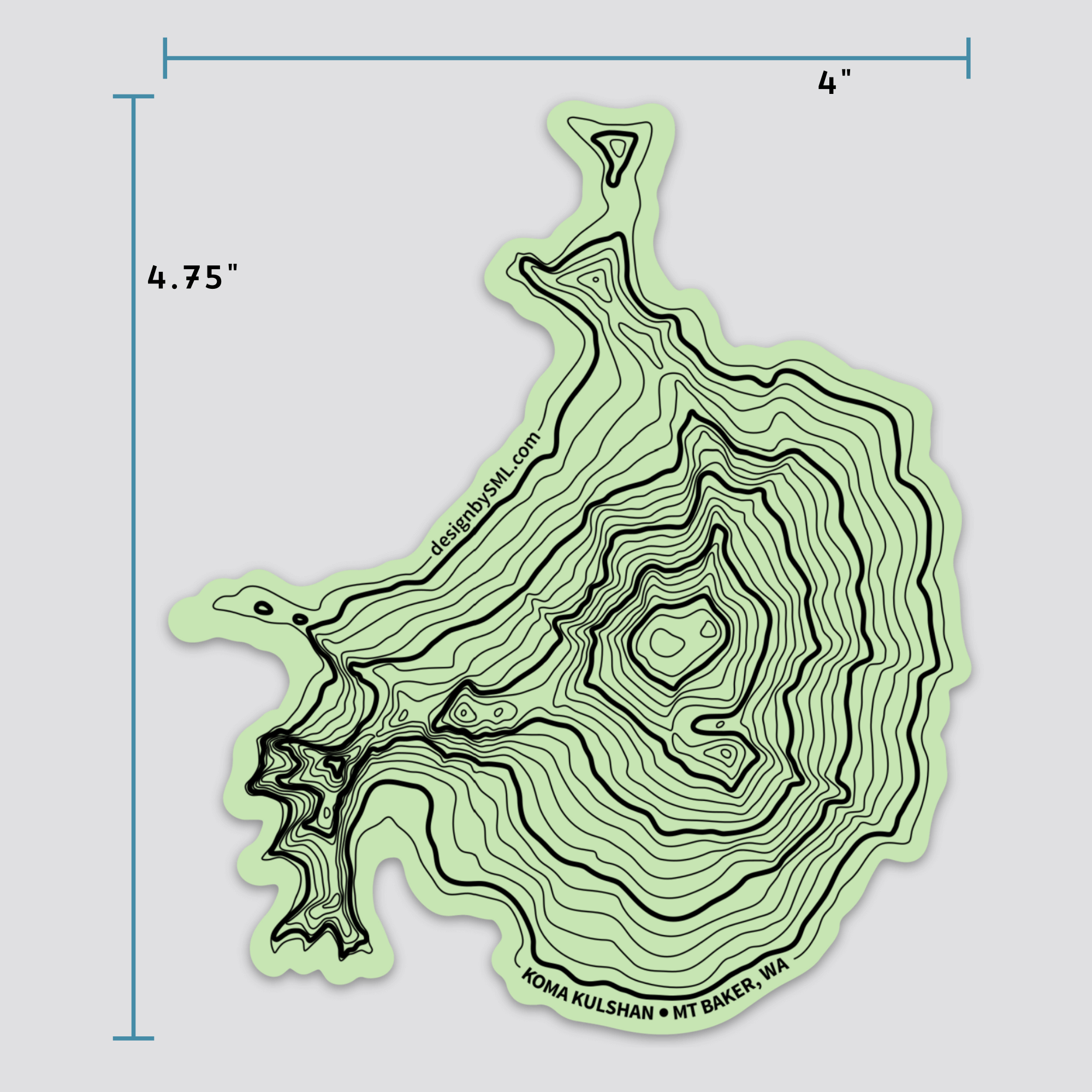Mountain Sticker | Mt Baker Topography | Vinyl Sticker