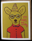 You Are the Party bright funny terrier pup in hat dog card