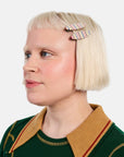 Allie Clips in Oval Vanilla Stripe