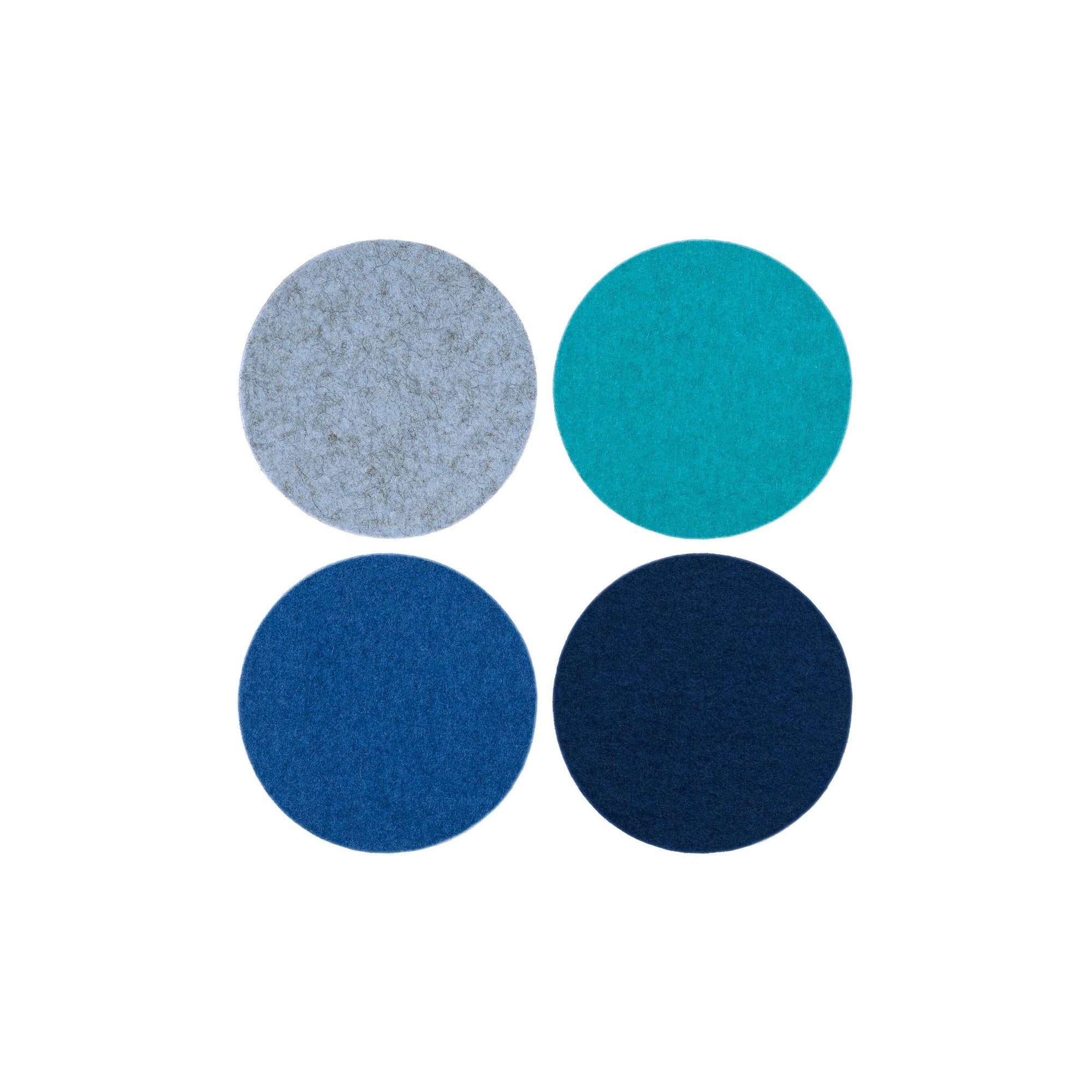 Bierfilzl Merino Wool Felt Round Coaster 4 Pack Ocean