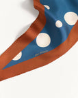 "Retro Polka" Silk Diamond Neckerchief - Salted Caramel