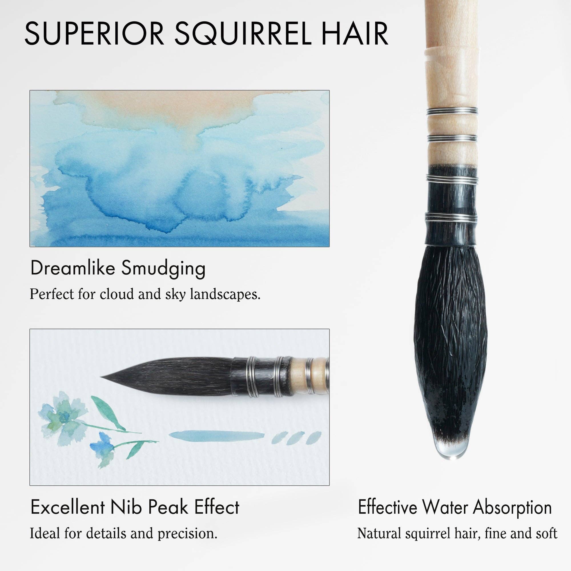 ARTIFY Professional Squirrel Hair Watercolor Brushes