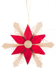 OR251456 Red Natural Wooden Star Ornament