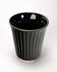 Yunomi Japanese Tea Cup - Reactive Glaze Dark Green