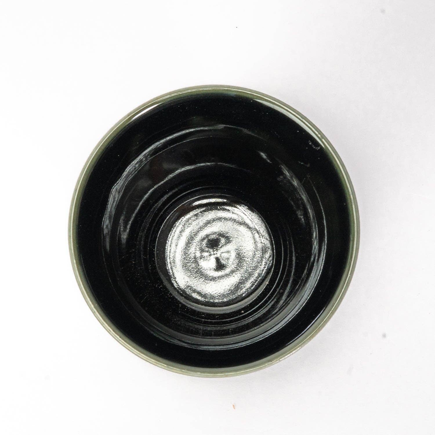 Yunomi Japanese Tea Cup - Reactive Glaze Dark Green
