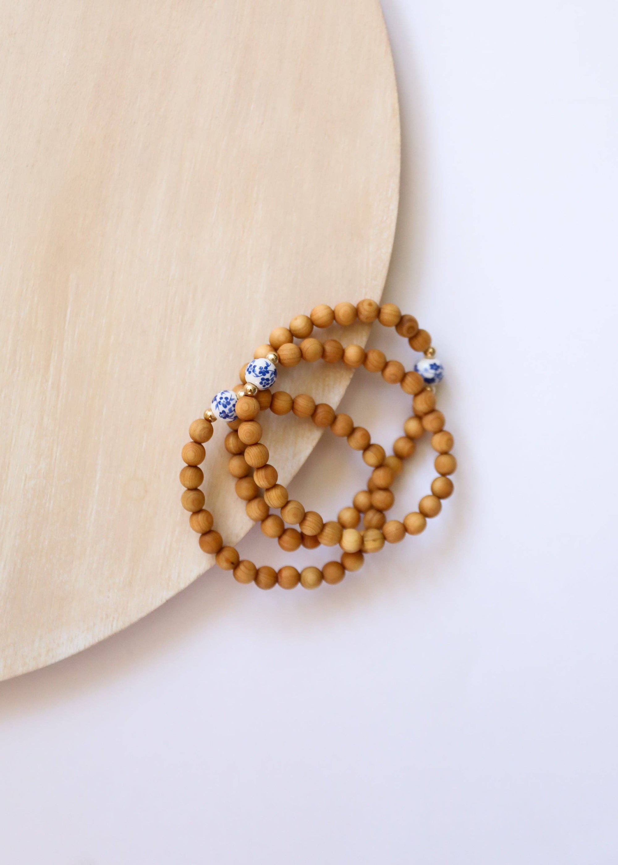Cypress Wood Flowers Bracelet