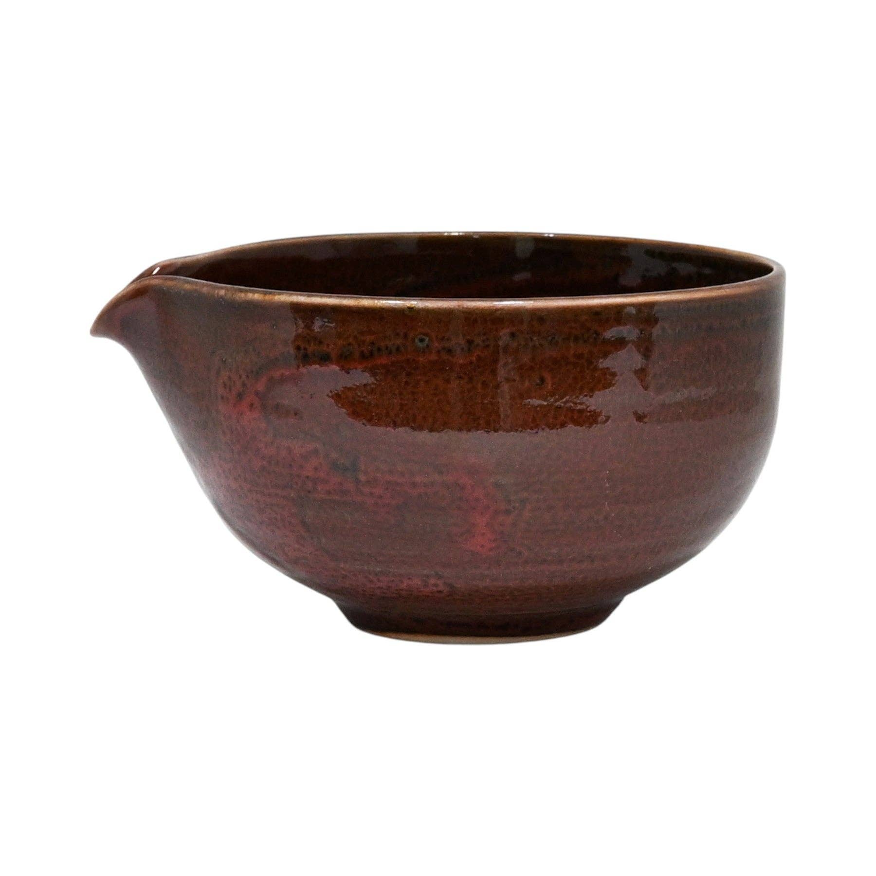 Yukiakari Katakuchi Matcha Bowl With Spout - Yuzu Aka