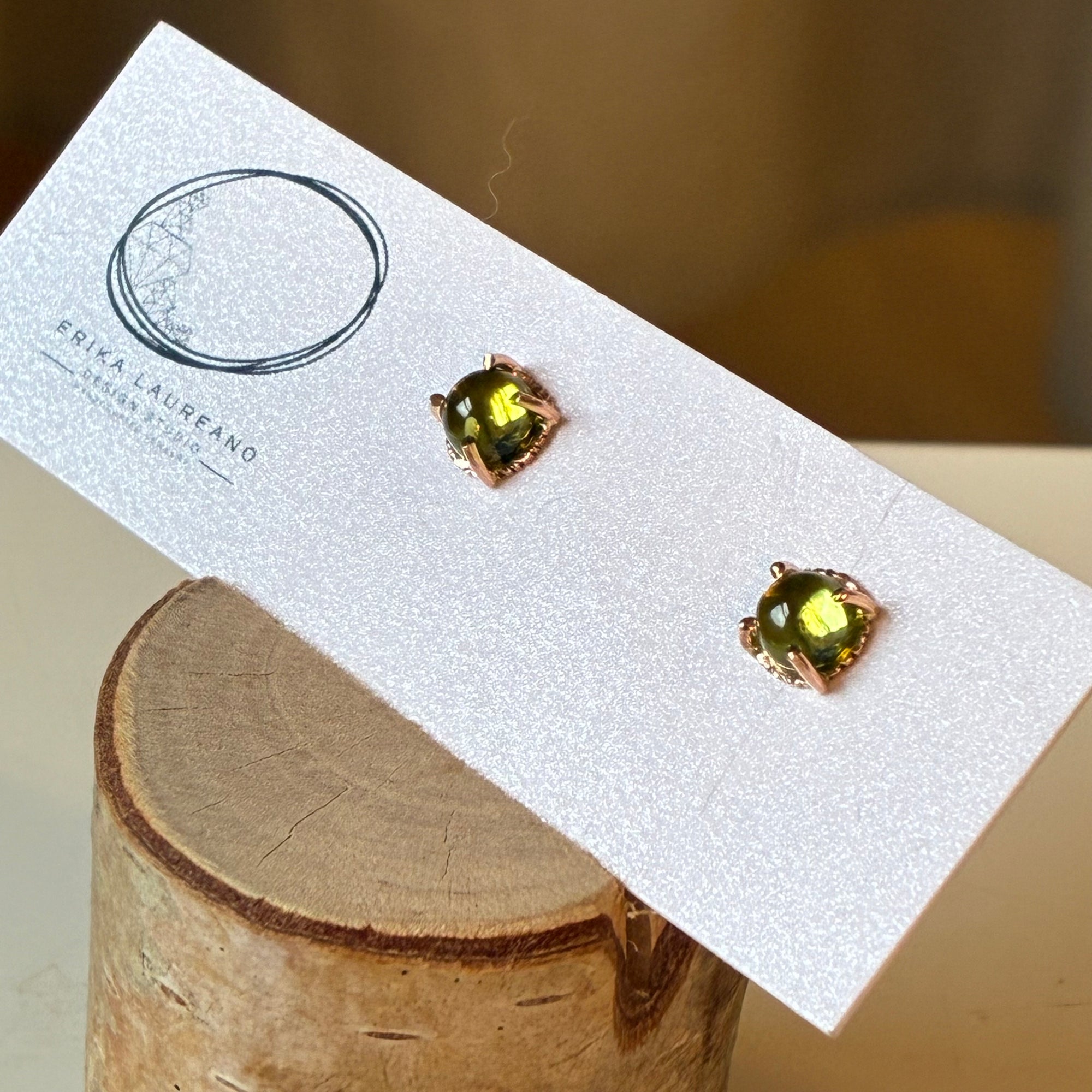 EL026-16 Ancient Peridot Studs