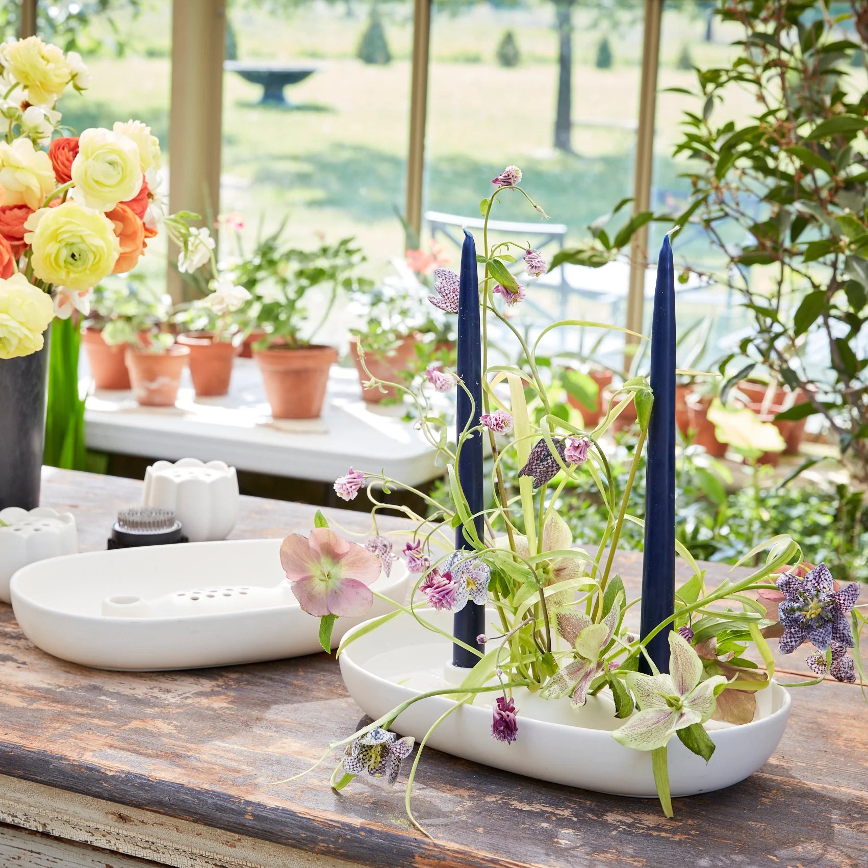 Ceramic Frog Bowl &amp; Taper Holder