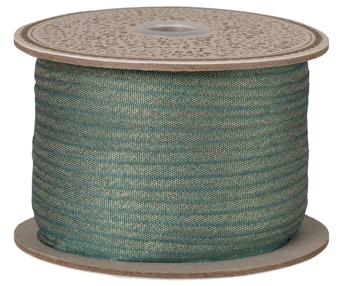 Ribbon, W: 6 mm :  Green/Gold 200m