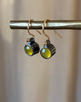 EL026-12 Yellow Chalcedony Drop Earrings