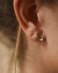 EE01 Emerald Brass Studs