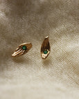 EE01 Emerald Brass Studs