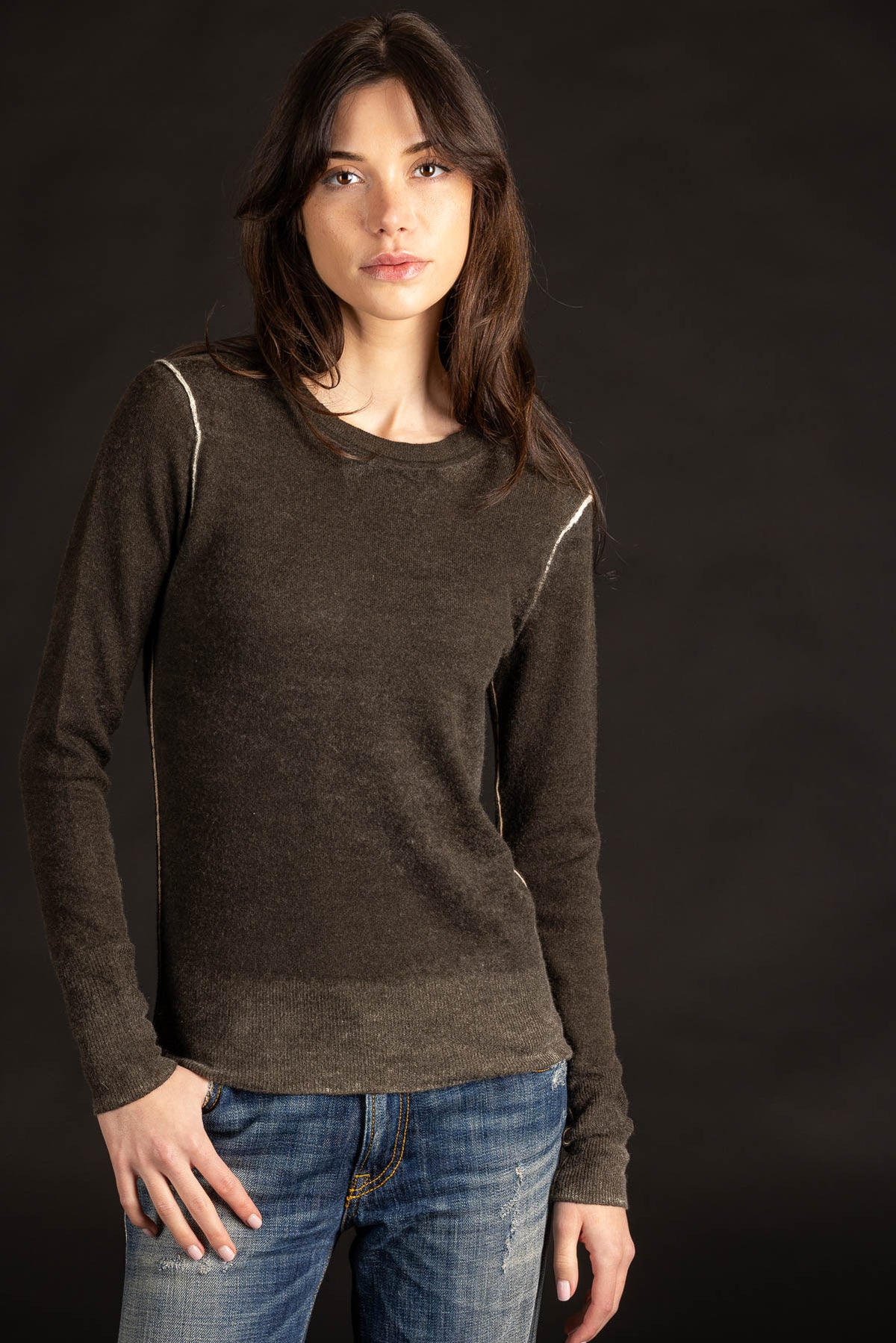 Reversible Printed Crew - Black Olive