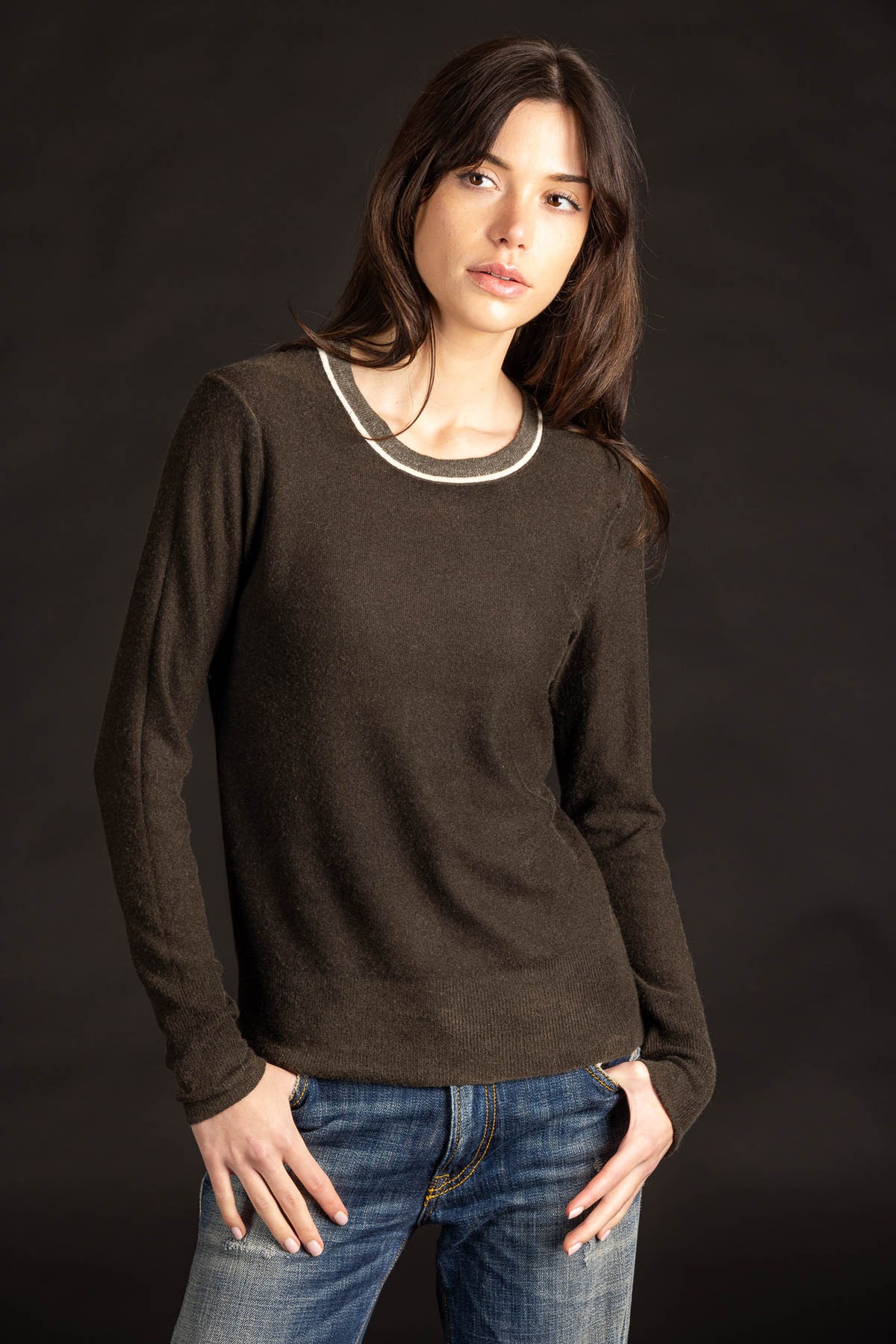 Reversible Printed Crew - Black Olive