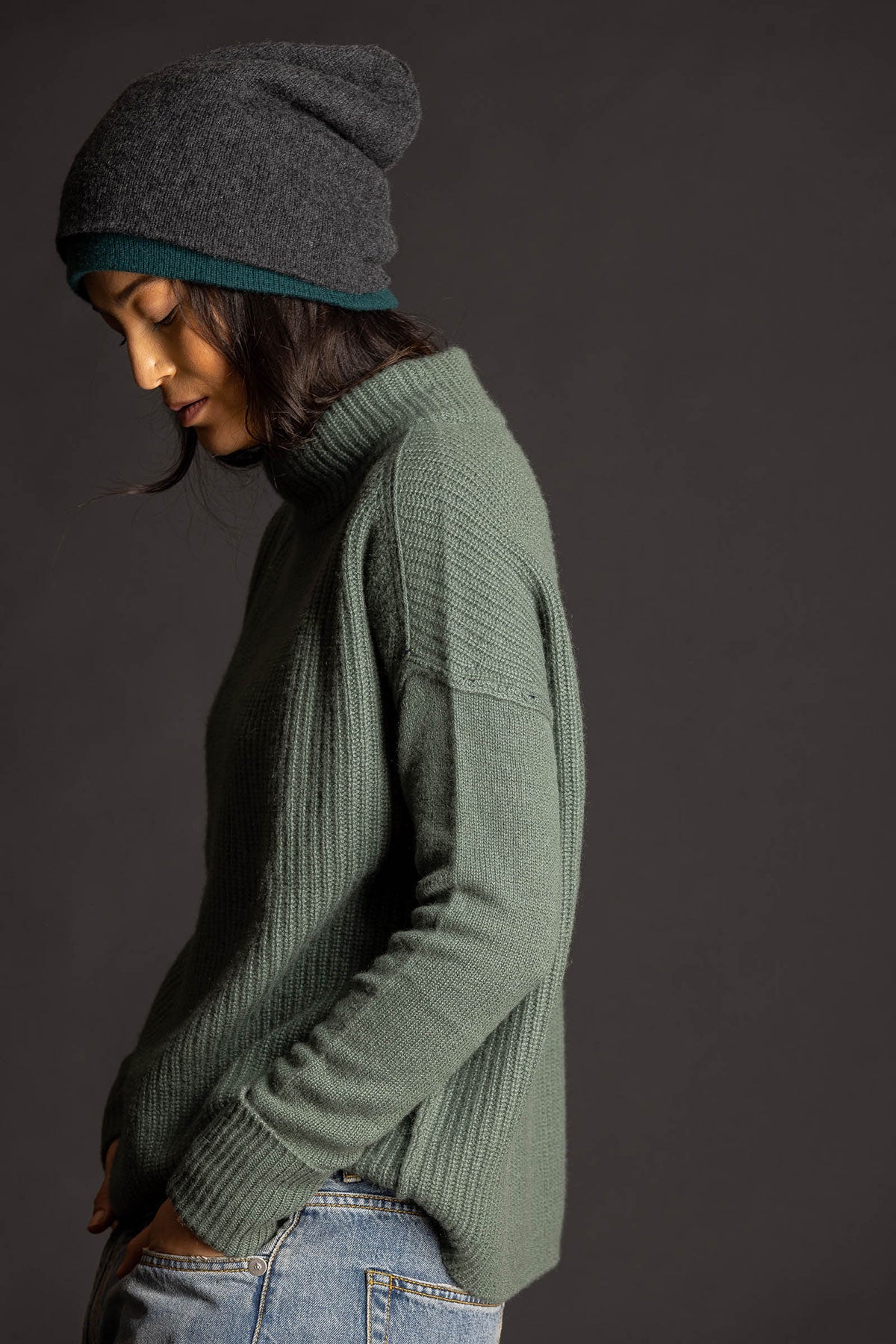 Cashmere Shaker Pullover - Neon