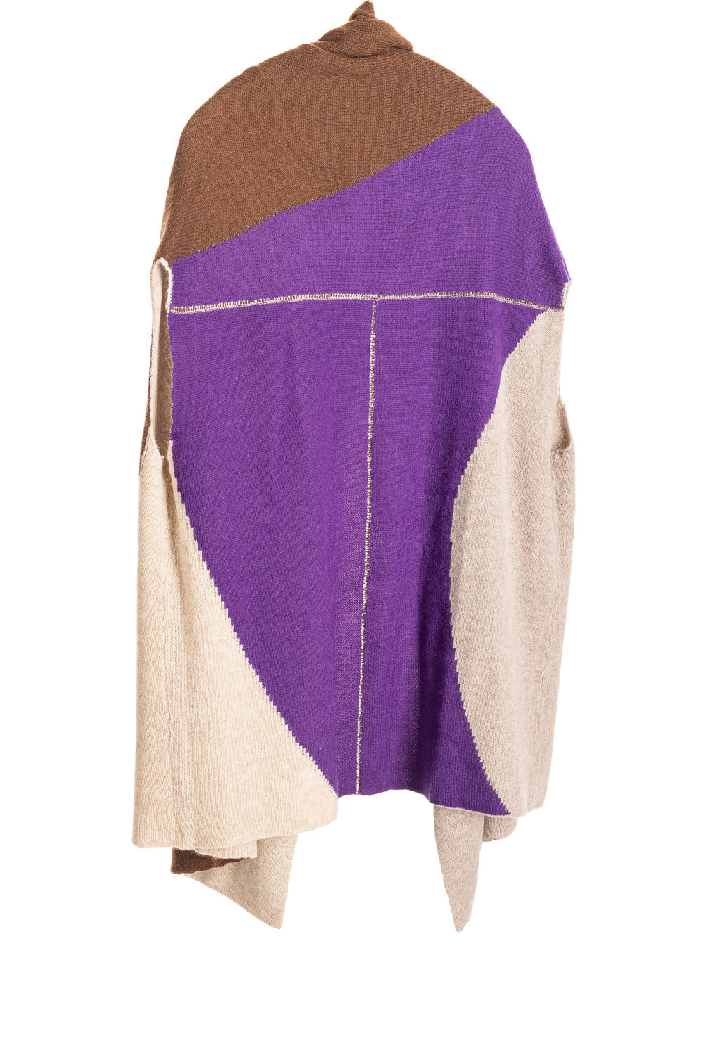 Reversible Color Block Vest - Natural/Purple
