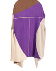 Reversible Color Block Vest - Natural/Purple
