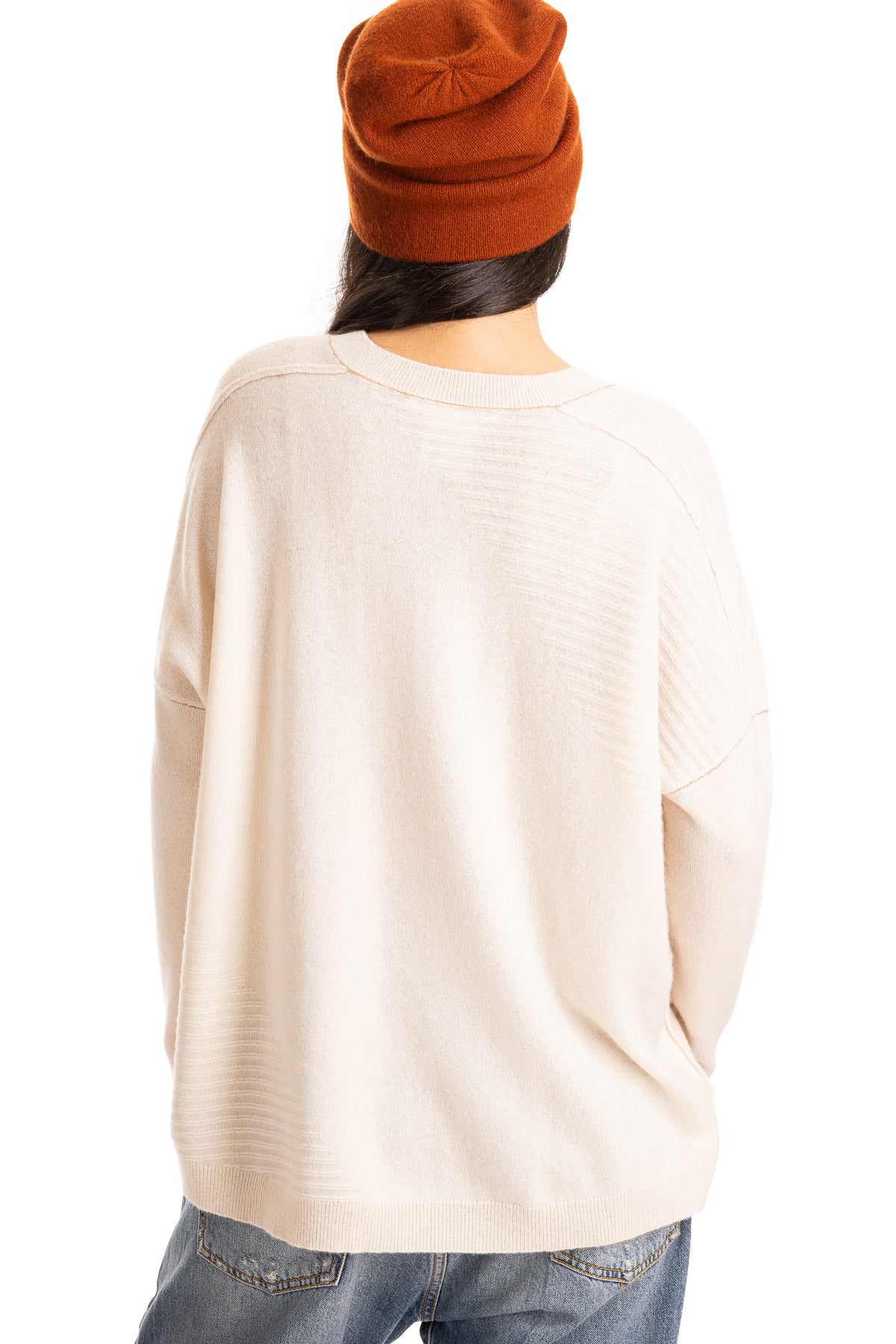 Cashmere Textured Pullover - Ecru