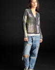 Painted Plaid Cardigan LILAC