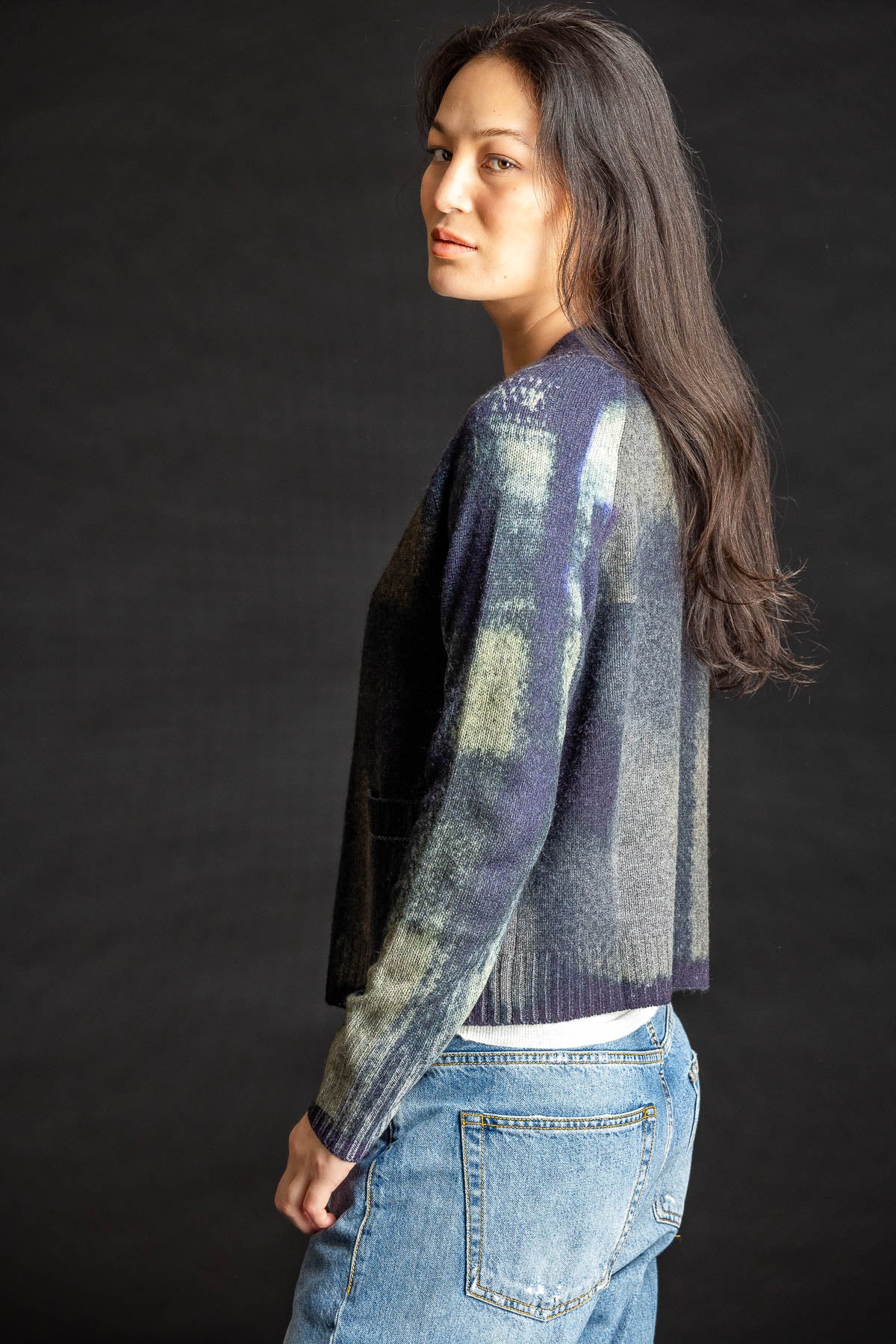 Painted Plaid Cardigan THUNDER
