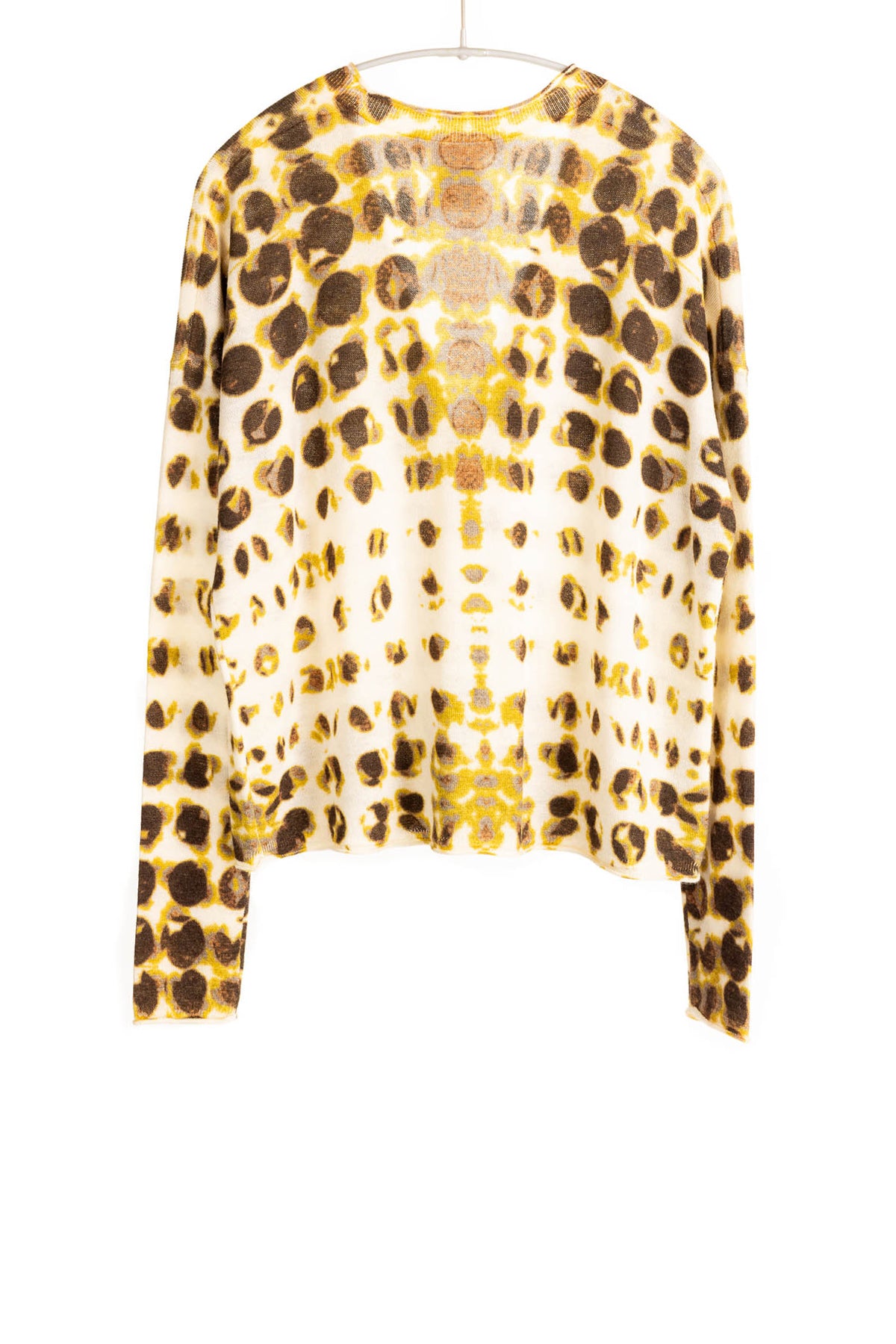 Dotted V-Neck Cardigan - Mustard Multi