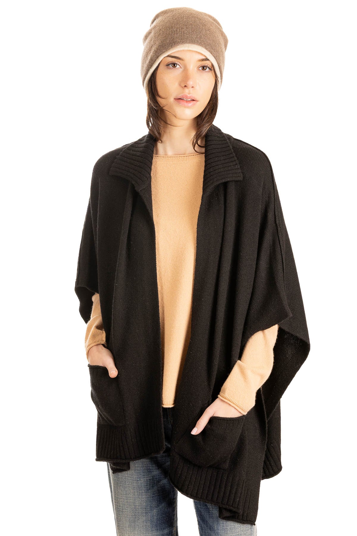 Collared Wrap - Black - O/S
