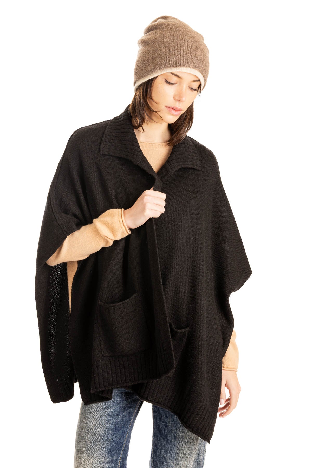 Collared Wrap - Black - O/S