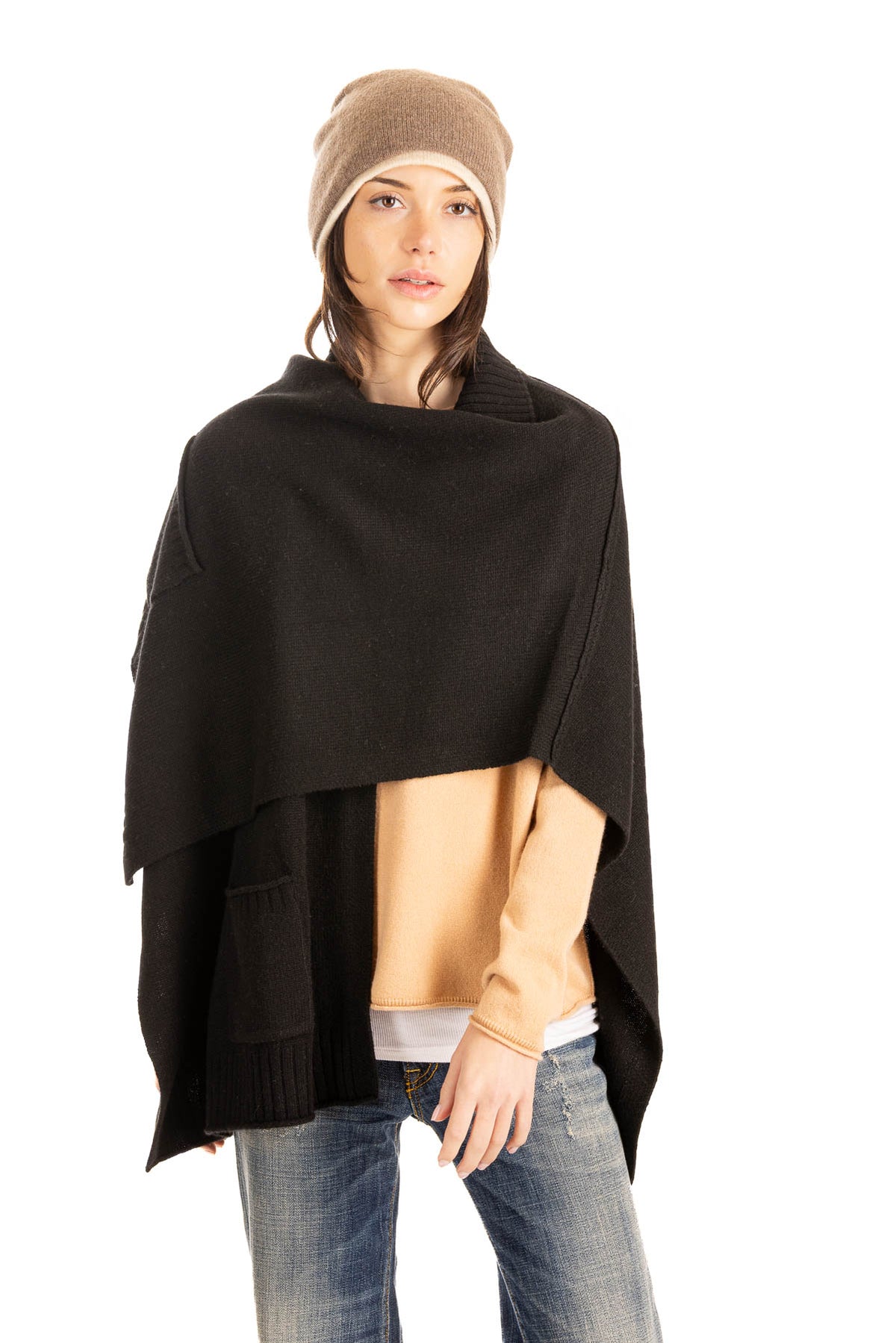 Collared Wrap - Black - O/S