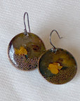 EL026-31 Brown/Gold/Copper Resin Earrings