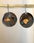EL026-31 Brown/Gold/Copper Resin Earrings