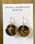 EL026-31 Brown/Gold/Copper Resin Earrings